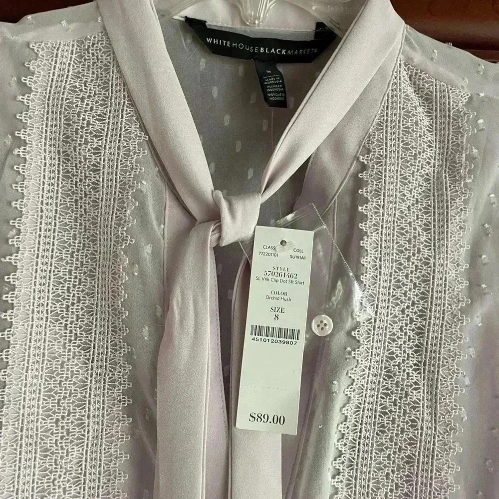 White House Black Market Lavender Blouse NWT